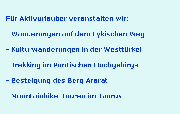 Unsere Angebote: Aktivurlaub f�r Jung und Alt.